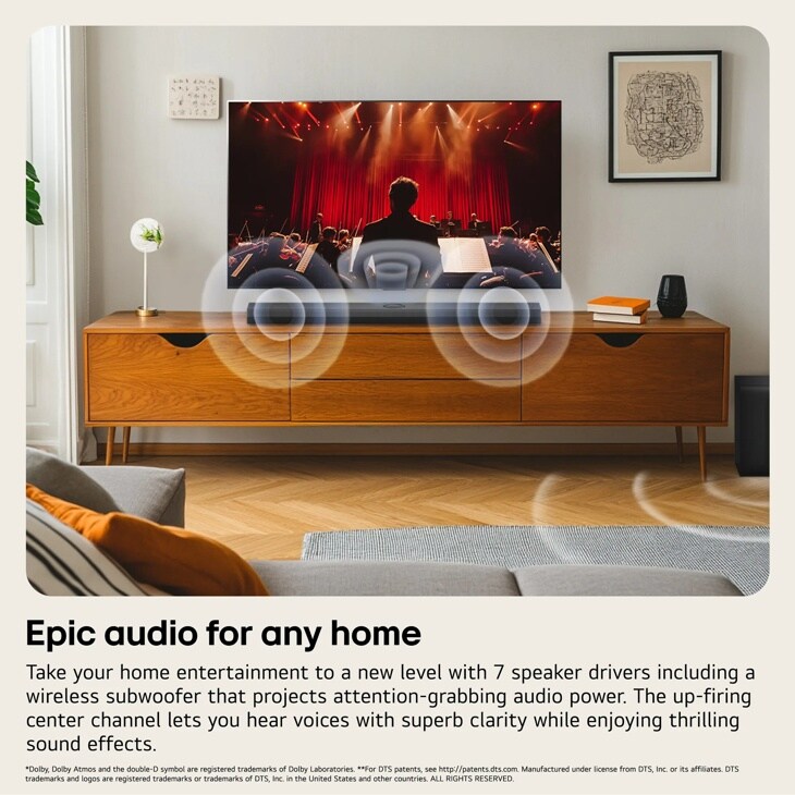 S70TY LG Soundbar for TV with Dolby Atmos® 3.1.1 channel