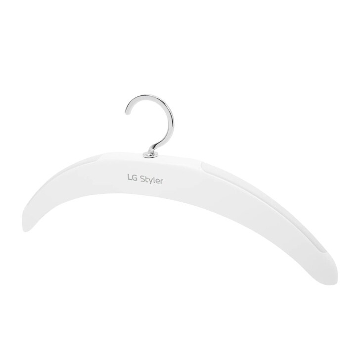 LG Styler clothing hanger with metal hook Front View