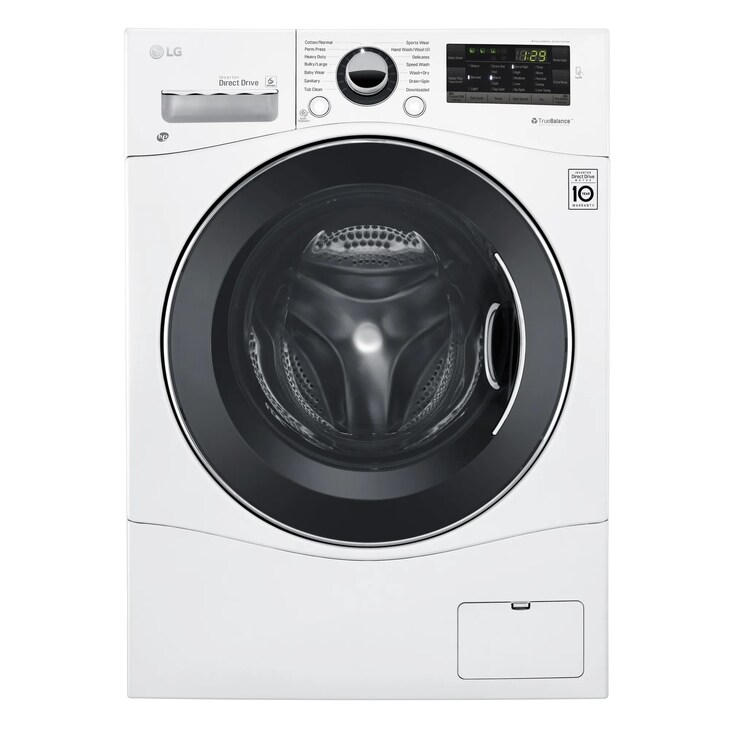 LG WM3488HW Front Load Washer with Direct Drive and TrueBalance - Front View