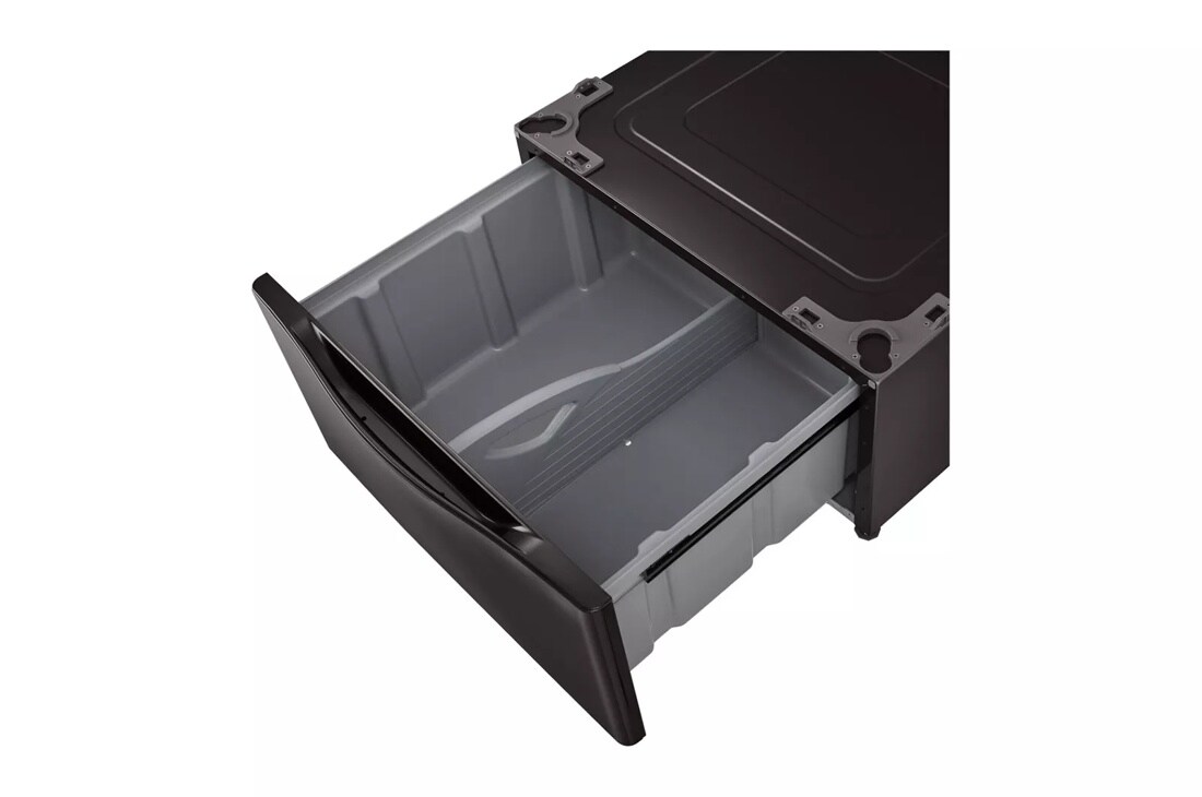 Front view of the Laundry Pedestal – Black Steel - WDP4B. 
