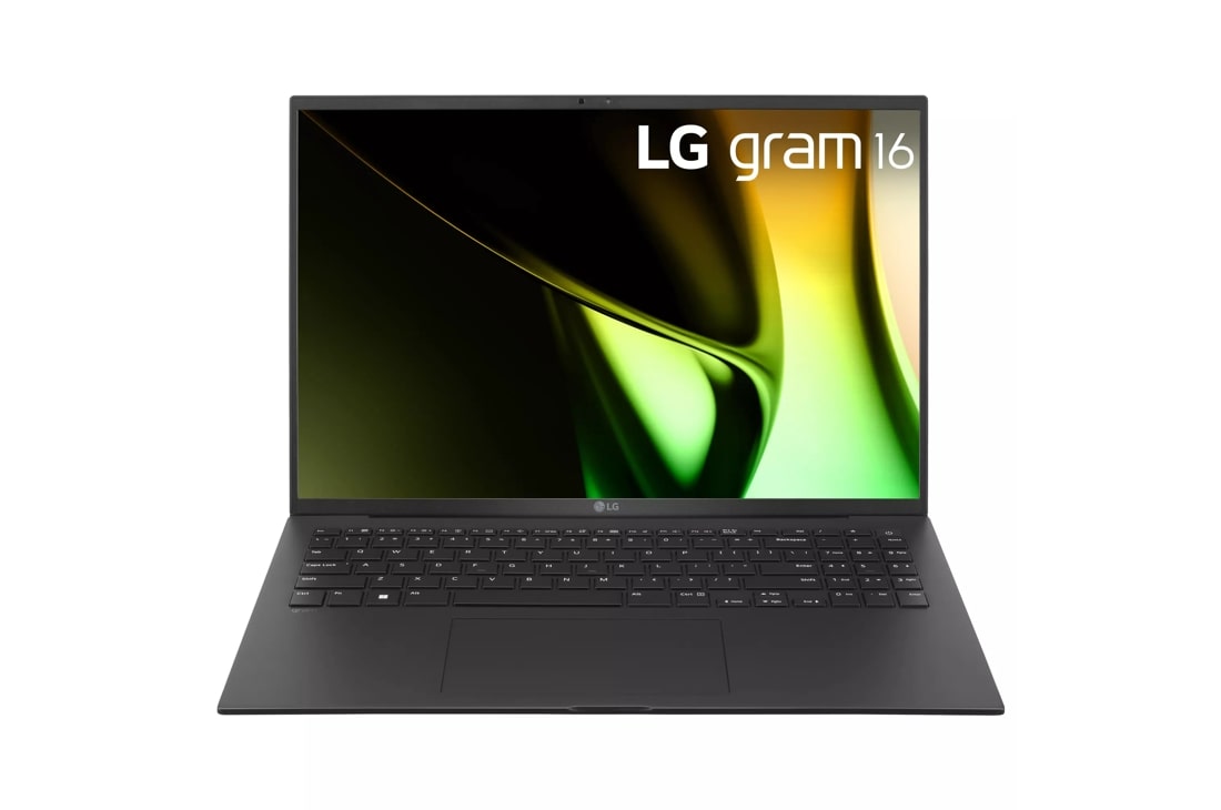 Front view of the 16 Inch LG gram (16Z90S-H.ADB9U1) laptop with 32GB RAM and Intel Core Ultra 7