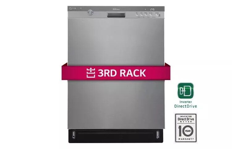 Front Control Dishwasher w/ Height Adjustable 3rd Rack