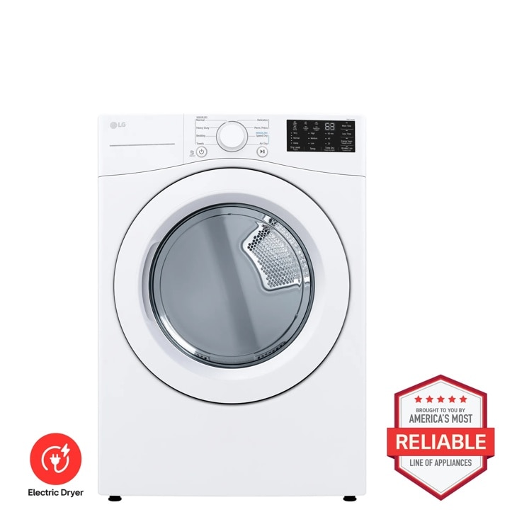LG DLE3470W Electric Dryer Brought to You by Americas Most Reliable Line of Appliances - Front View