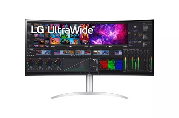 LG 40WP95C-W curved ultrawide monitor front view