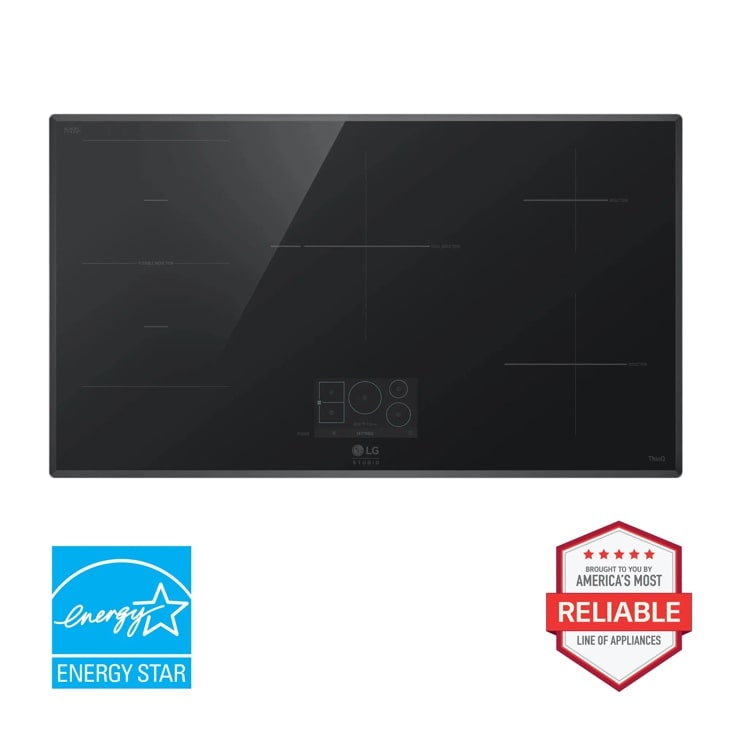 LG STUDIO 36 Inch Induction Cooktop with 5 Burners and Flexible Cooking Zone CBIS3618BE