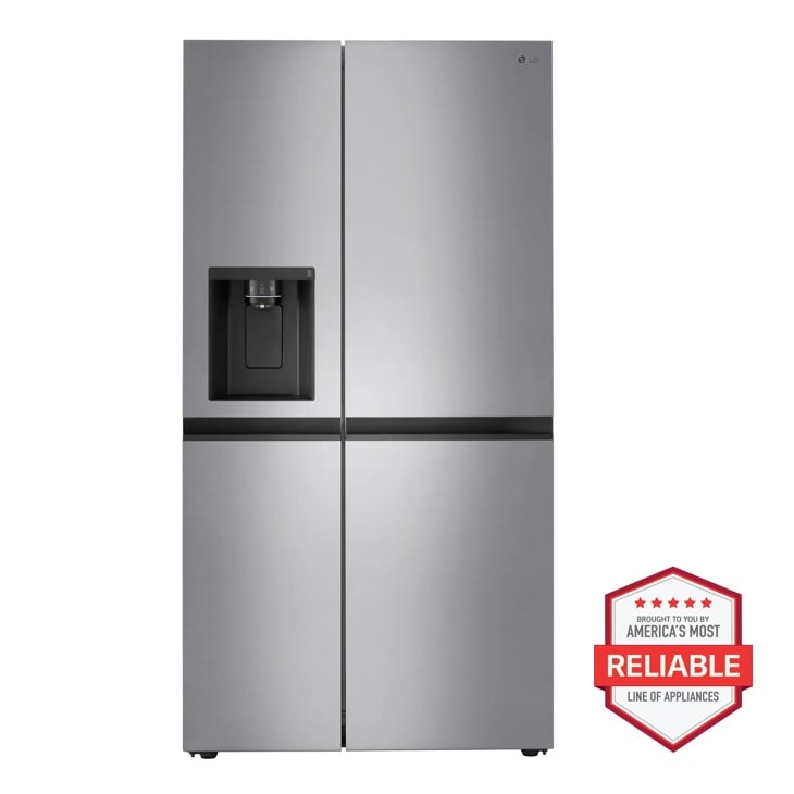 LG Side-by-Side Refrigerator with Smooth Touch Ice Dispenser, Platinum Silver, 27 cu. ft. | Fridge.com