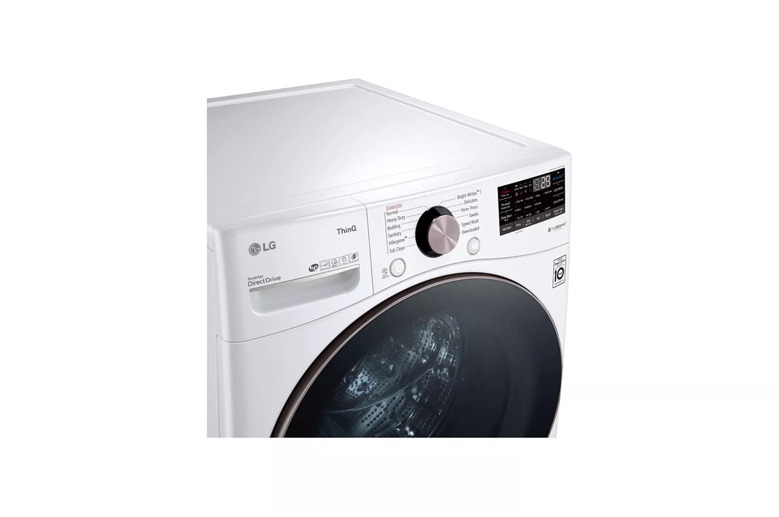 LG 27 in. 4.5 cu. ft. Smart Stackable Front Load Washer with TurboWash 360,  Sanitize & Steam Wash Cycle - White