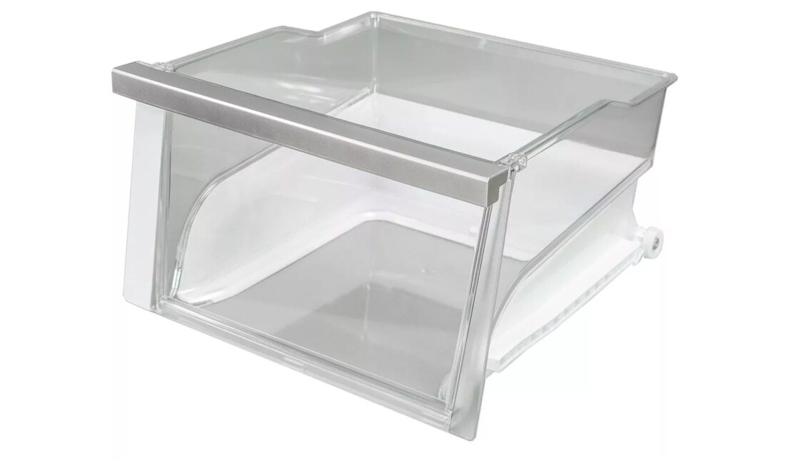 Front view of the Refrigerator vegetable tray - AJP73334413. 