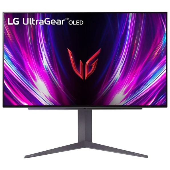 Front view of 27 Inch LG UltraGear™ OLED Gaming Monitor(27GS93QE-B) with 240Hz refresh rate.
