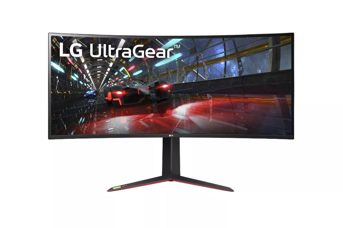 Front view of the 38 Inch LG UltraGear (38GN950-B) with 144Hz refresh rate and 1ms (GtG) response time
