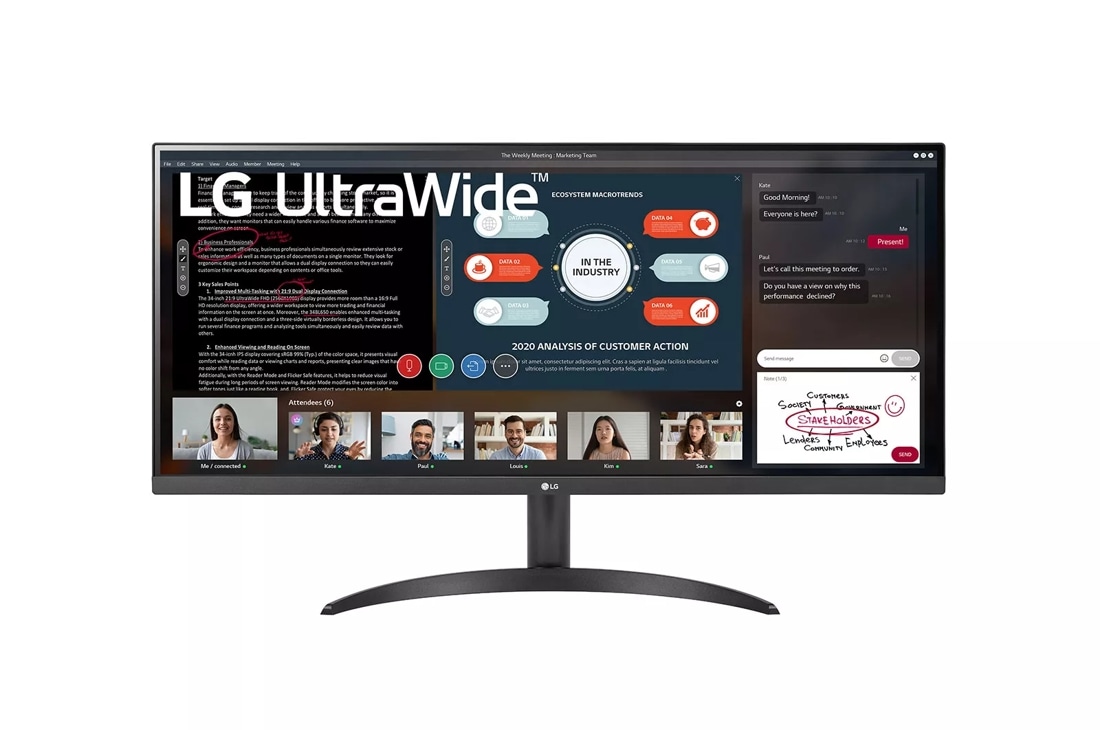 Monitores PC MONITOR LG 34WP500-B 34 IPS 2560X1080 21:9 5MS HDR10 HDMI  VESA - DMI Computer S.A. - Mayorista y distribuidor Informático