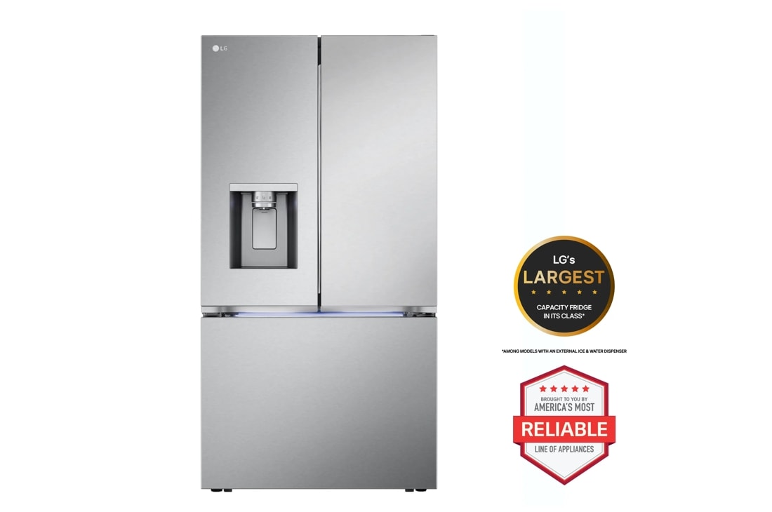 LG's largest capacity fridge in its class* 
*Among models with an external ice & Water Dispenser
Brought to you by America's most Reliable line of appliances.