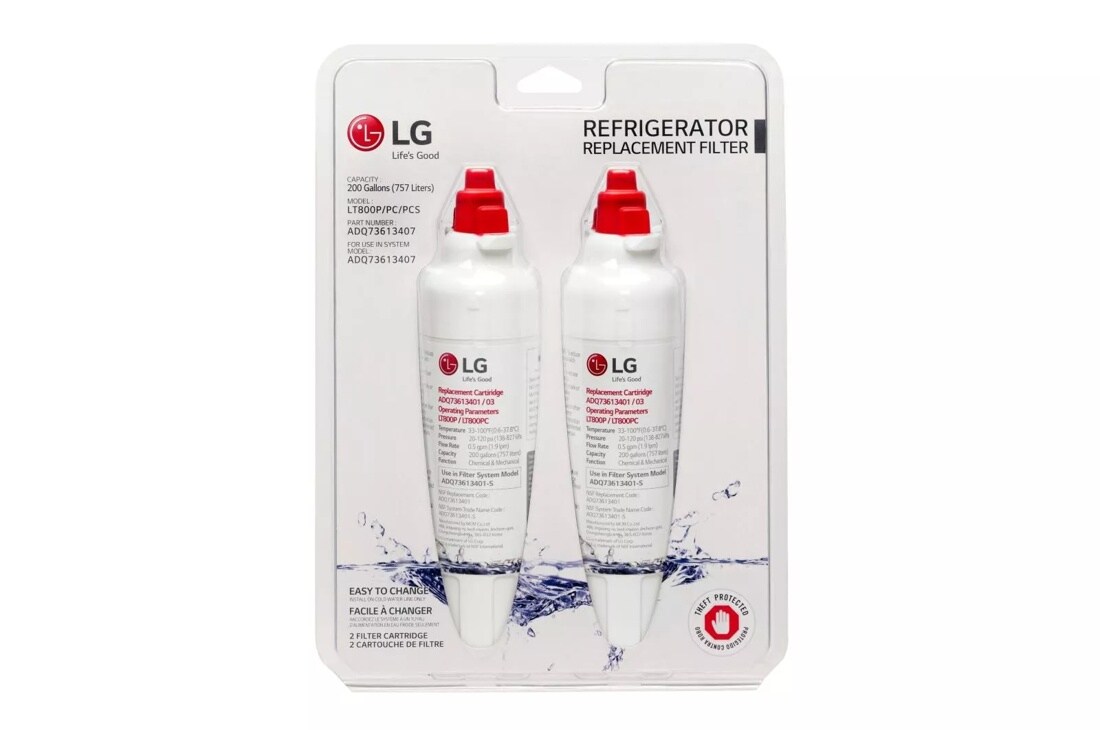 6 month / 200 Gallon Capacity Replacement Refrigerator Water Filter (2 pack)