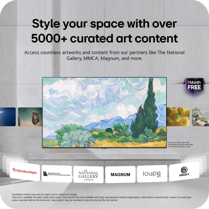 65 Inch Class LG Gallery TV with Frame 65LX7BPUA Mini LED 4K Smart