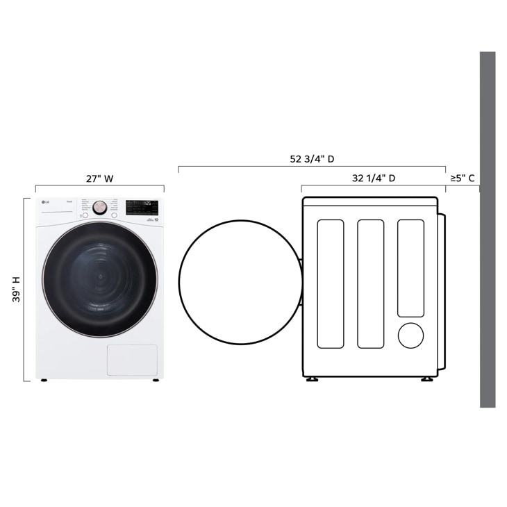 LG 7.8 cu. ft. Smart Ventless Heat Pump Dryer with Dual Inverter HeatPump™ 3