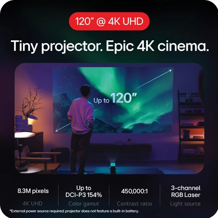LG CineBeam Q 4K Smart Portable Projector - HU710PB.AUSG