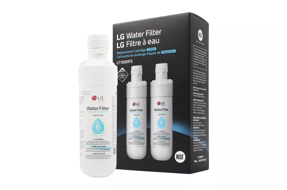 Lg Lt1000p2 6 Month 200 Gallon Capacity Replacement Refrigerator Water Filter 2 Pack Nsf42 