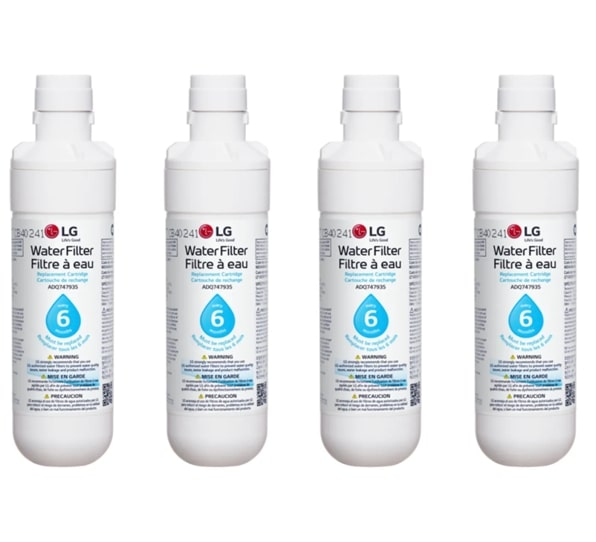 LG LT1000P4 - 6 Month Replacement Refrigerator Water Filter 4-Pack (NSF42, NSF53, and NSF401*)
