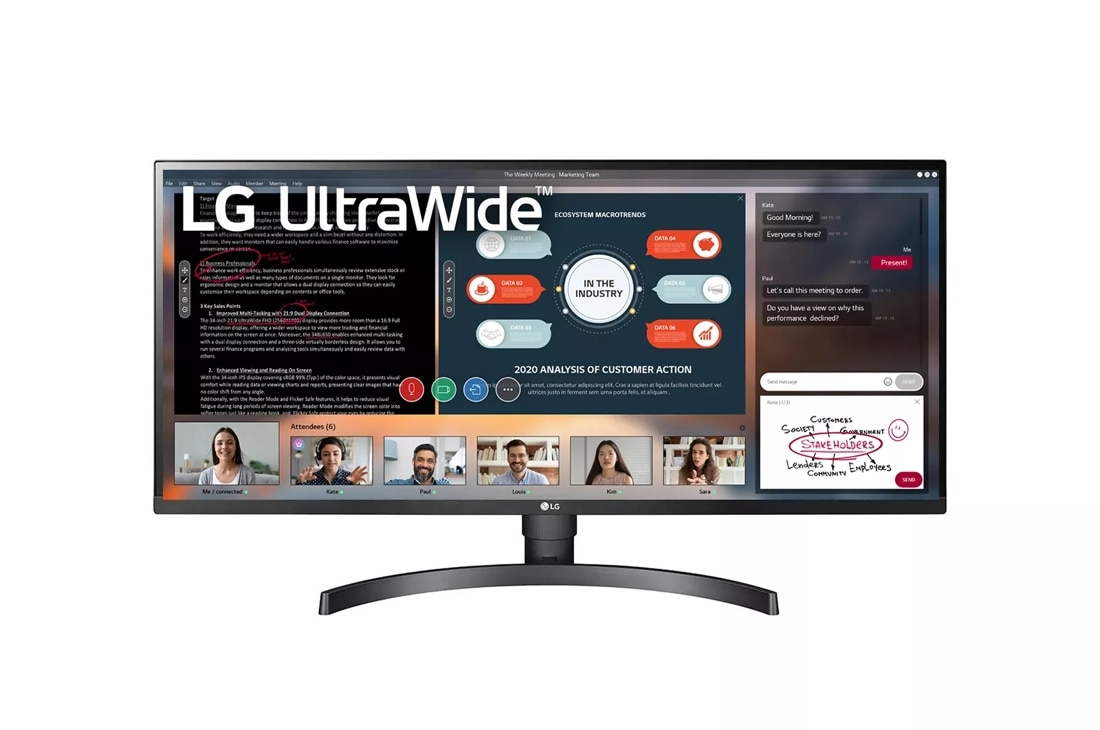 LG 34WL550-B 34 Inch 21:9 UltraWide™ 1080p Full HD IPS Monitor with HDR