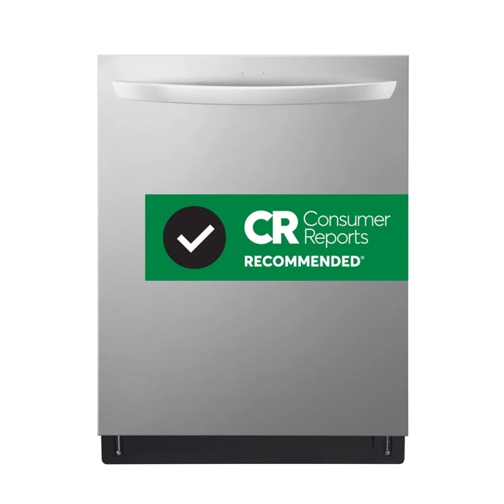 CR Reports
Consumer
RECOMMENDED
LG LDTH5554S (Home Depot)
OVERALL SCORE
After extensive testing and research, Consumer Reports determined this product to be:
TOP PERFORMING
RELIABLE
ENERGY EFFICIENCY
Lowest Rated Dishwasher
Highest Rated
About CR Dishwashers Testing
124 RATED
19 RECOMMENDED
2463 HOURS OF TESTING
(As of November 2024)
Highs
• Wash performance is best
• Energy efficiency is best
Lows
A manually cleaned filter
It was judged better for noise
Is good for drying plastic items.
For a full review of this product, please visit consumerreports.org.