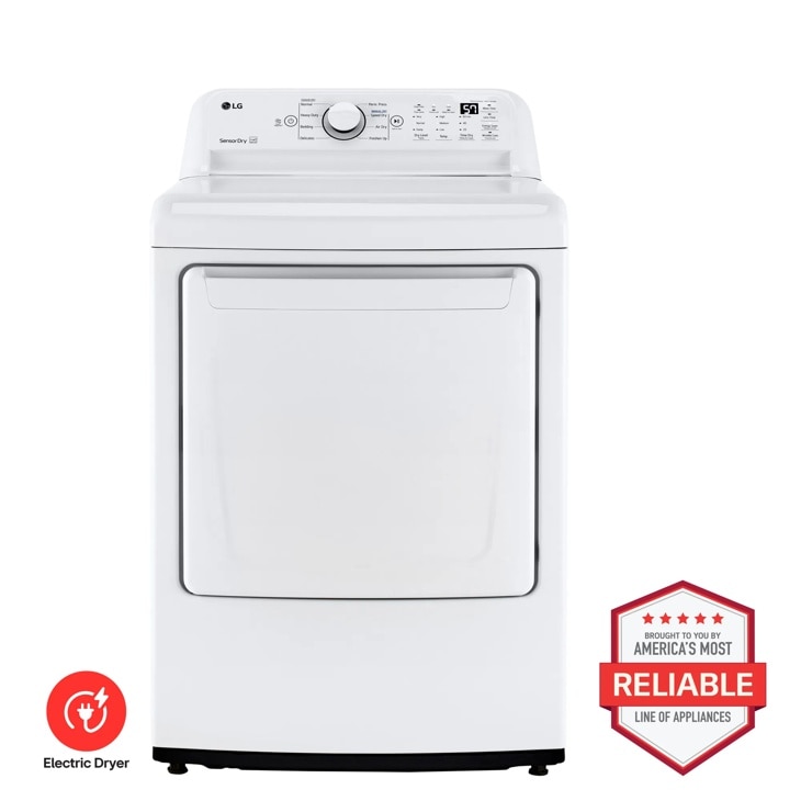 LG DLE7000W Electric Dryer with Sensor Dry Brought to You By Americas Most Reliable Line of Appliances - Front View