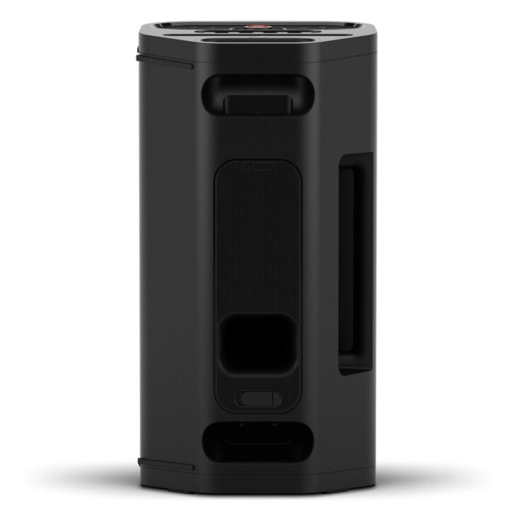 STAGE501 AUSALBK Party Speaker with black matte finish showing side panel with handle and control buttons - Side View