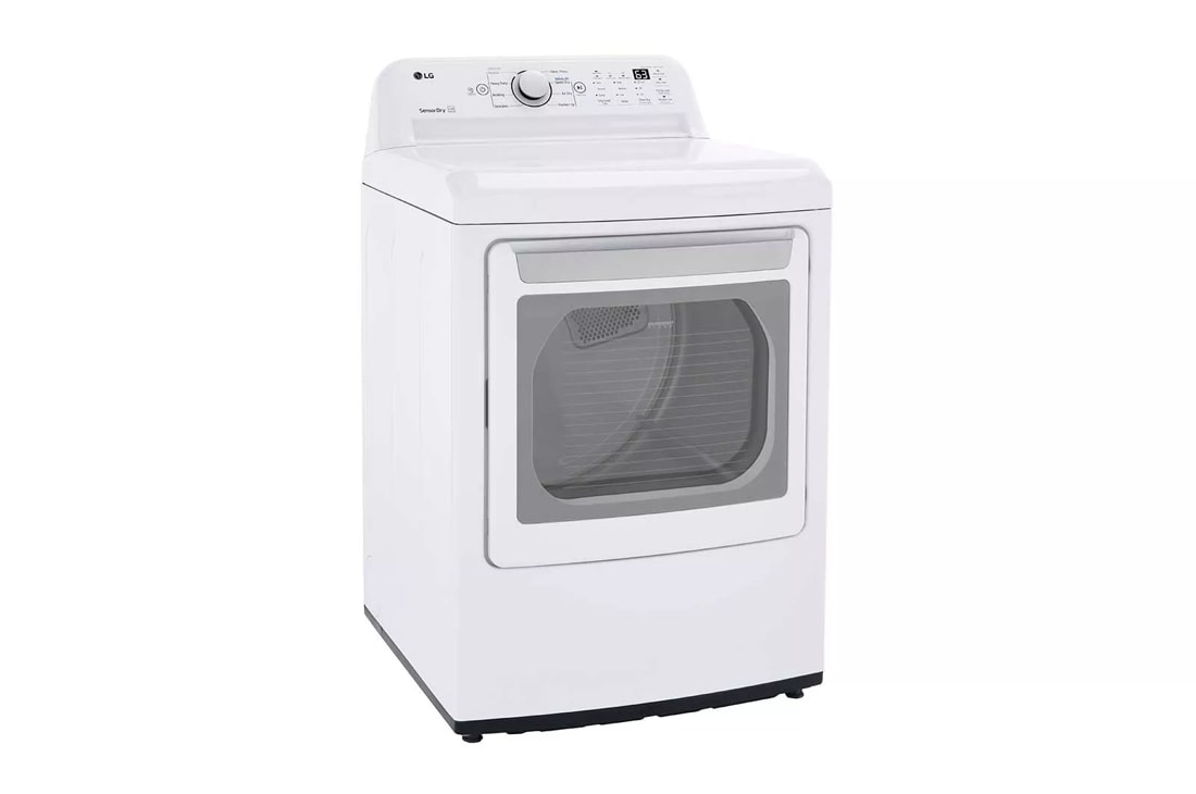 LG DLEX3250W 27 Inch Front-Load Electric Dryer with 7.3 cu. ft. Capacity, 9  Dry Cycles, 10 Options, Wrinkle Care Option, TrueSteam Technology, Sensor  Dry and Drying Rack: White