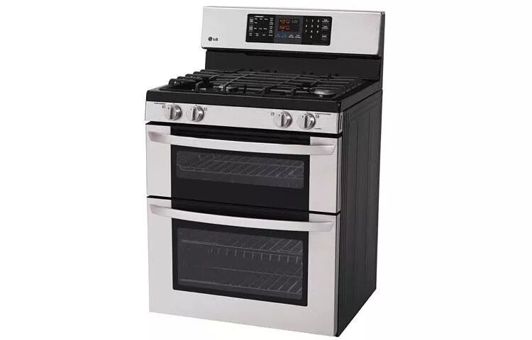 6.1 cu. ft. Capacity Gas Double Oven Range with 4 Sealed Gas Burners and EasyClean®