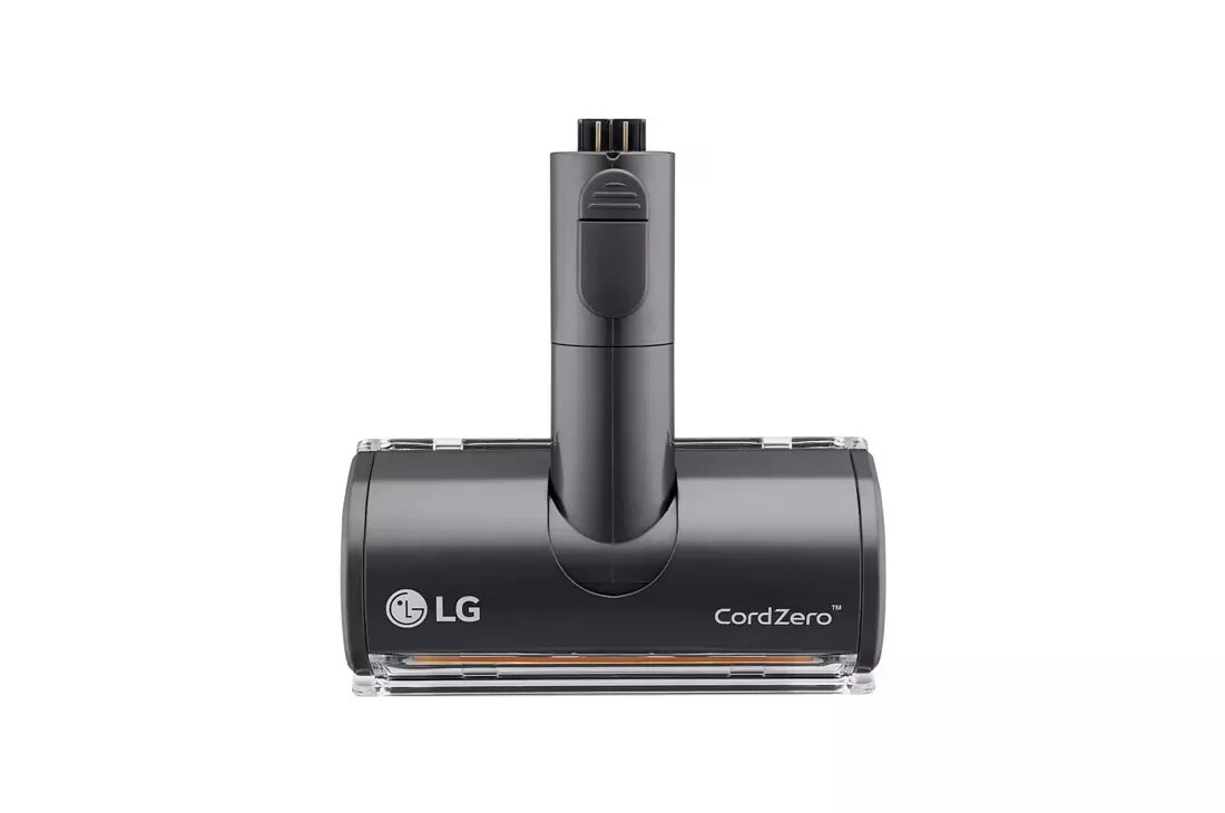 AGB74252422 LG CordZero vacuum cleaner power brush head attachment with clear base showing roller brush - Front View