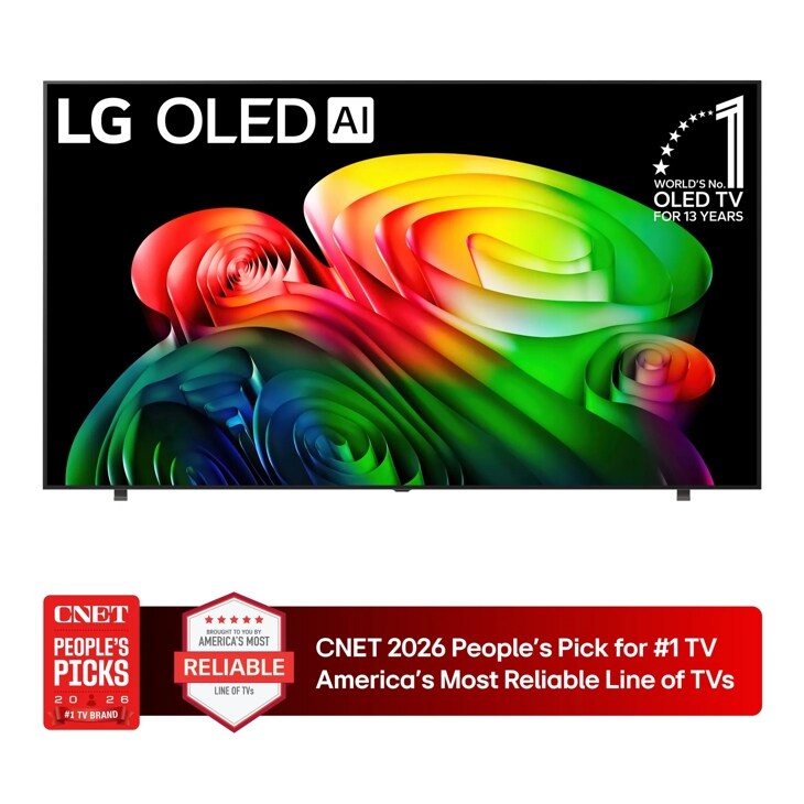 83-Inch LG B6 4K OLED TV OLED83B6AUA with Worlds No. 1 OLED TV for 13 Years badge and CNET 2026 Peoples Pick for #1 TV Americas Most Reliable Line of TVs