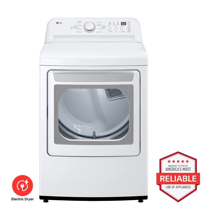 LG DLE7010W Electric Dryer Brought to You by Americas Most Reliable Line of Appliances - Front View