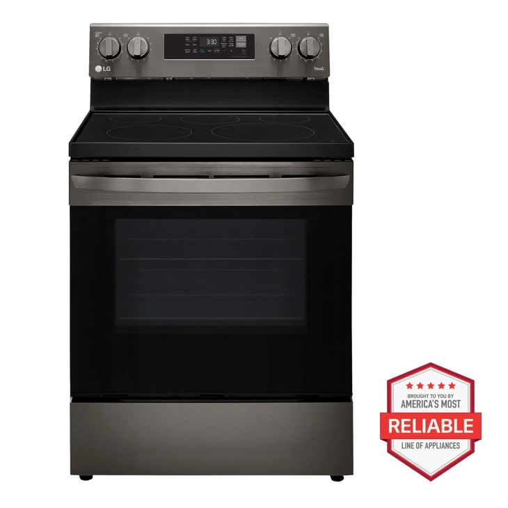 Front view of the 6.3 cu ft. Smart Wi-Fi Enabled Fan Convection Electric Range with Air Fry & EasyClean® - LREL6323D. 