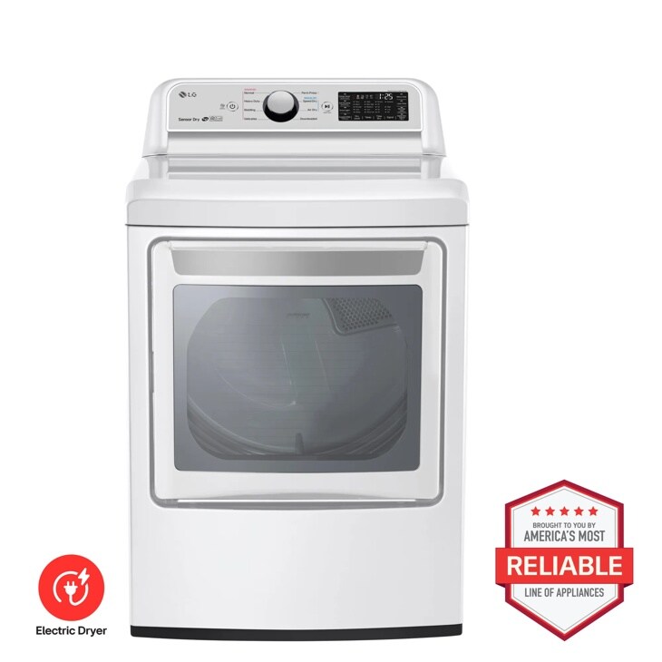 LG DLE7300WE Electric Dryer Brought to You by Americas Most Reliable Line of Appliances - Front View