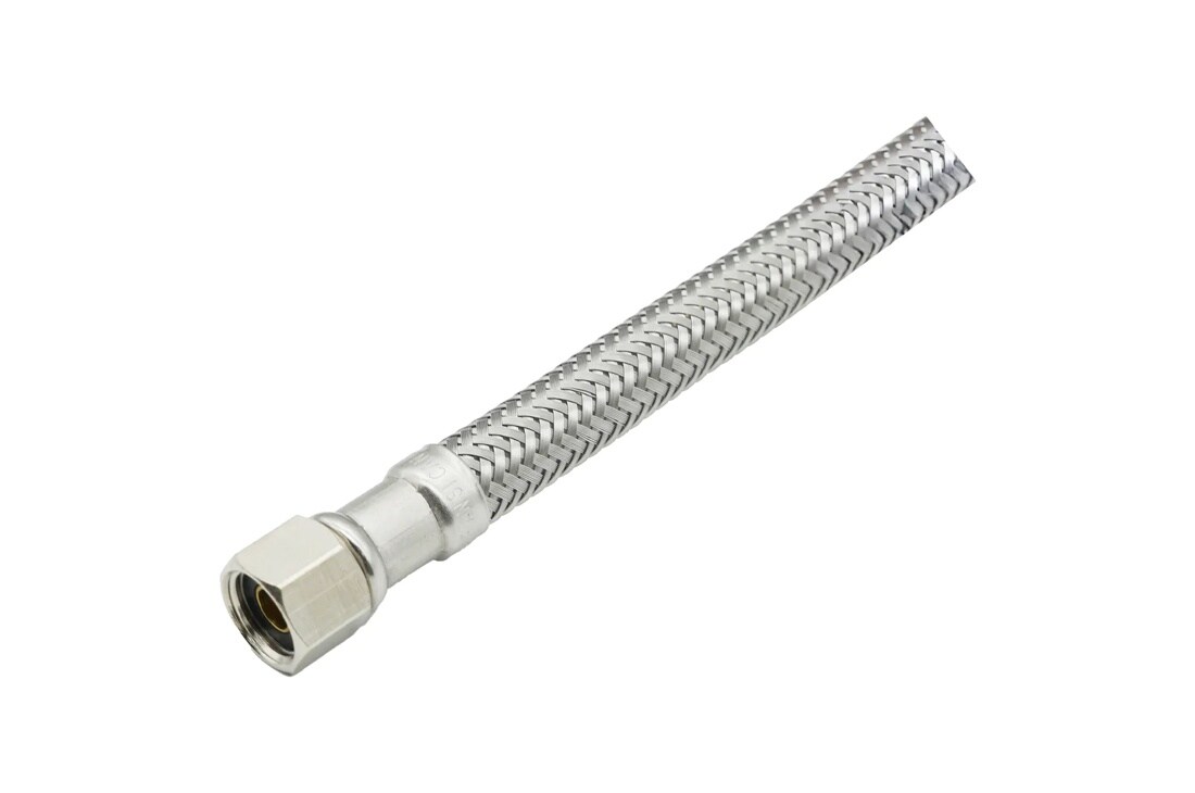 Stainless steel braided flexible hose connector AGF04222801 with metal threaded fitting