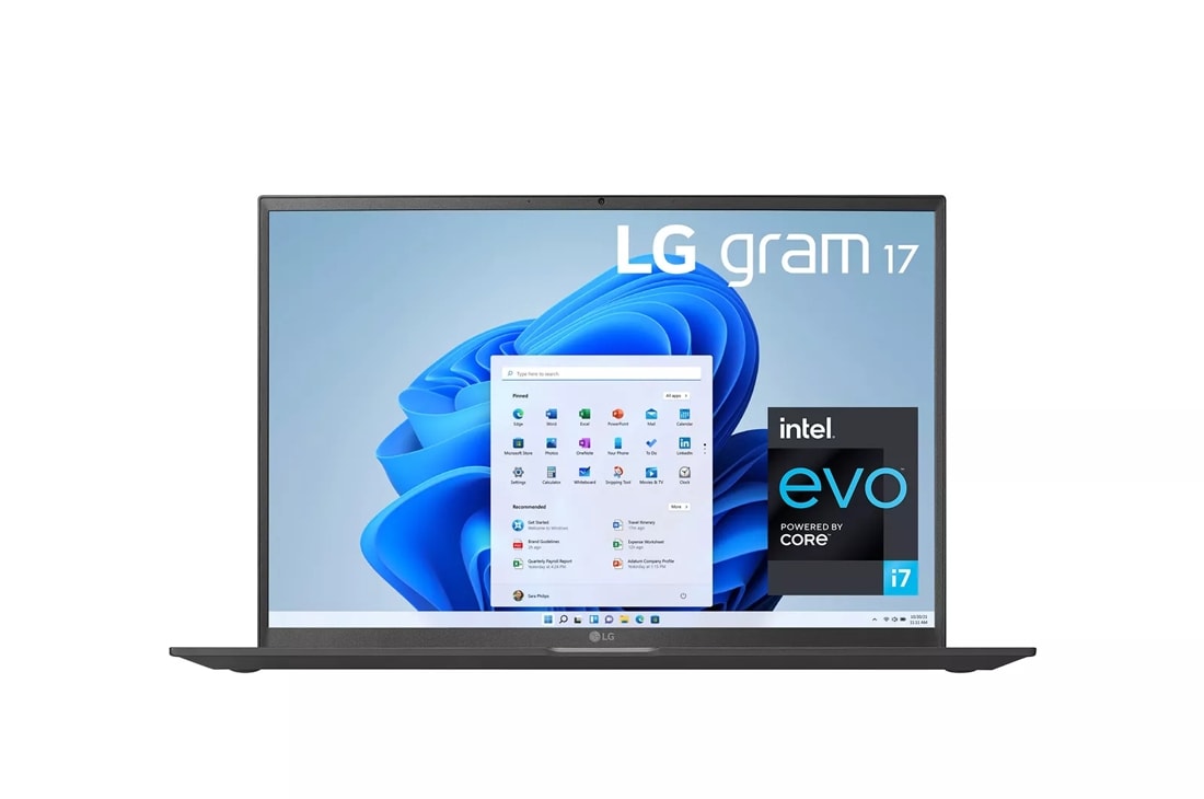 LG gram 17” Lightweight Laptop, Intel® 11th Gen Core® i7 Evo™ Platform, 32GB RAM, 2TB SSD, Gray