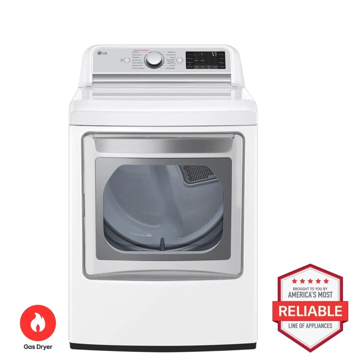 LG DLGX7901WE Gas Dryer Brought to You by Americas Most Reliable Line of Appliances - Front View