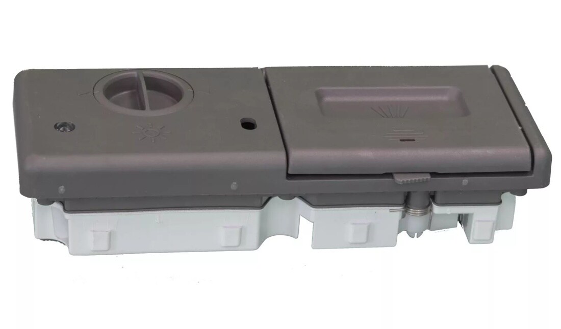 Front view of the Dishwasher Detergent Dispenser Assembly - 4924FD2123E. 