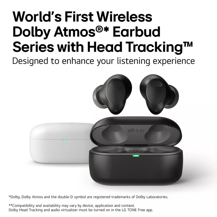 LG TONE Free® White Bluetooth Earbuds T80S