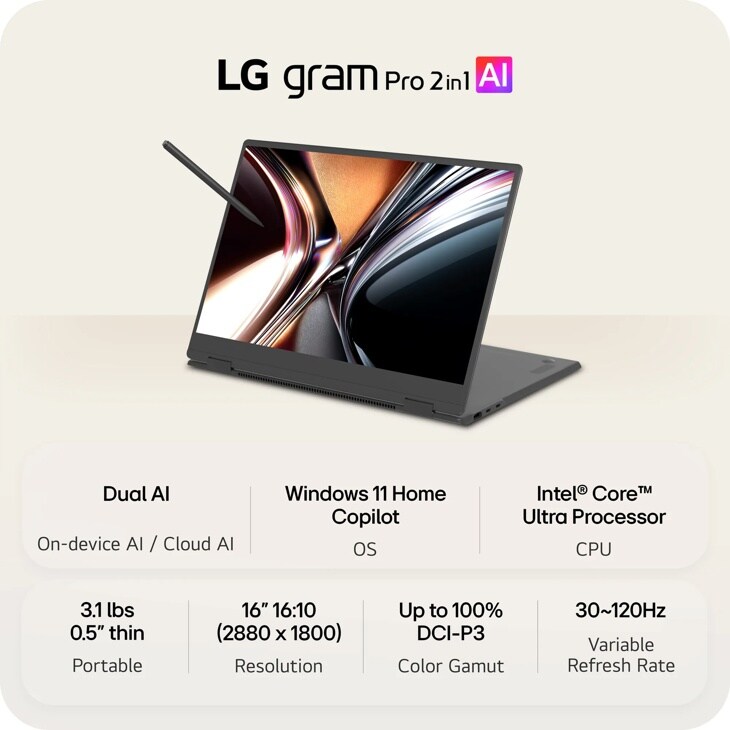 16 Inch IPS laptop - 16T95TP-K.AD87U1 | LG USA
