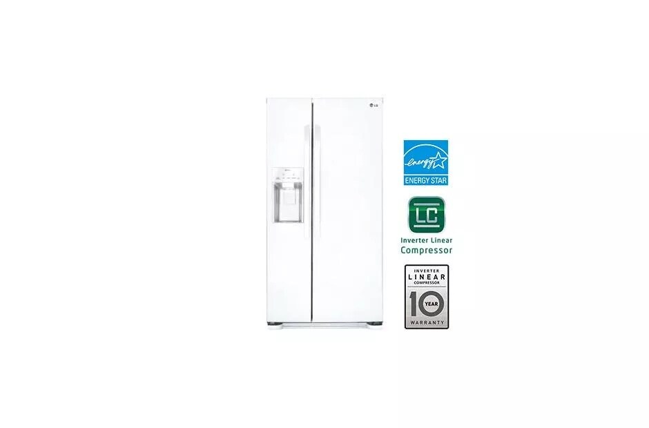 LG 22 cu. ft. SidebySide Refrigerator (LSXS22423W) LG USA