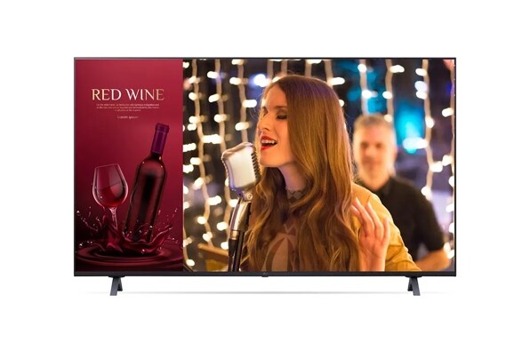 65” UR340C Series UHD Commercial TV front view with infill