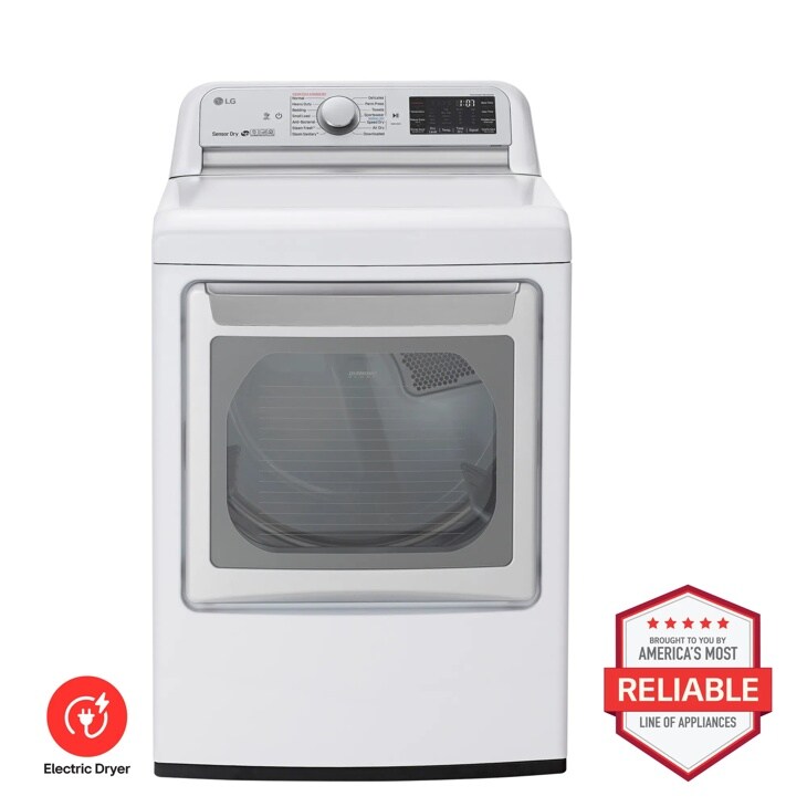 LG DLEX7800WE Electric Dryer Brought to You by Americas Most Reliable Line of Appliances - Front View