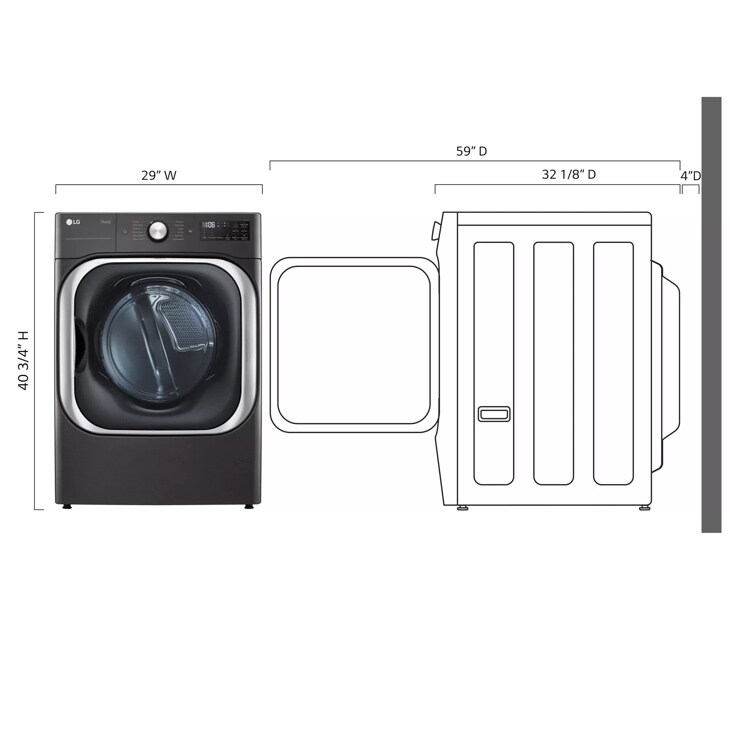 KG KTRーLG LG 9.0 cu. ft. Vented Smart Stackable Electric Dryer with