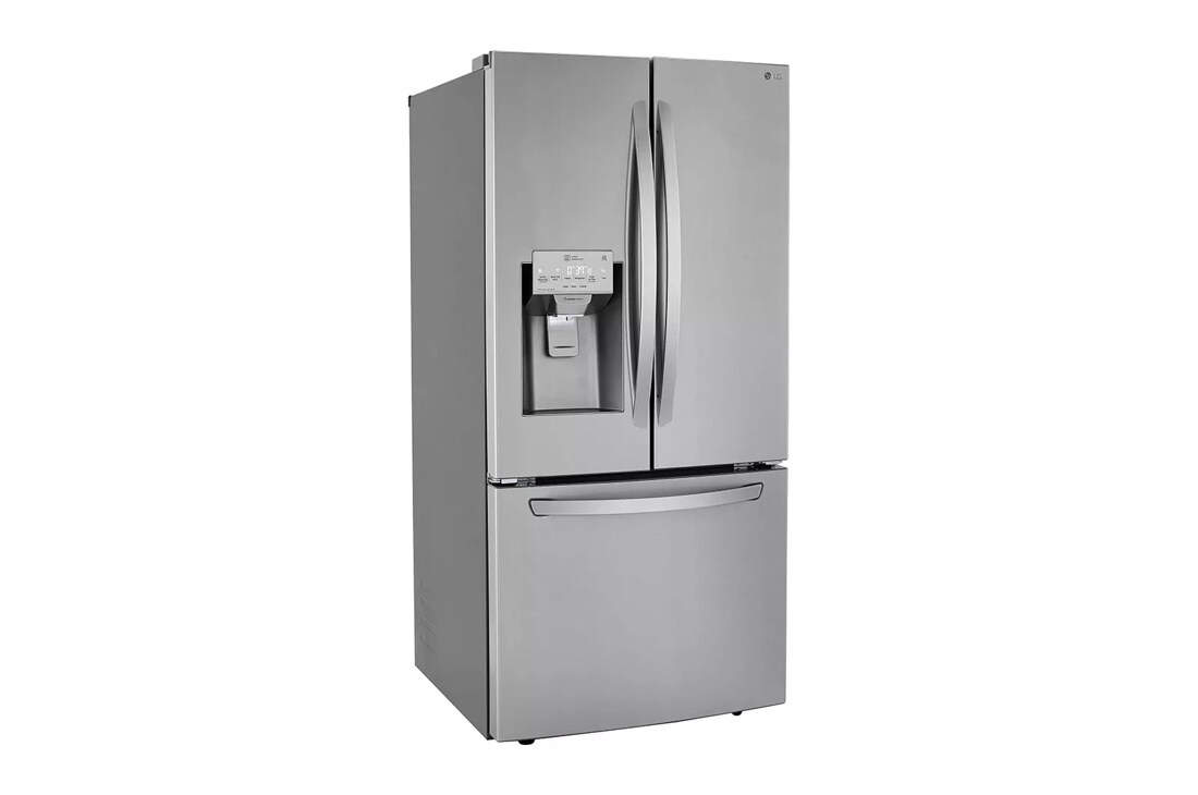 25 cu. ft. french door refrigerator left side angle view