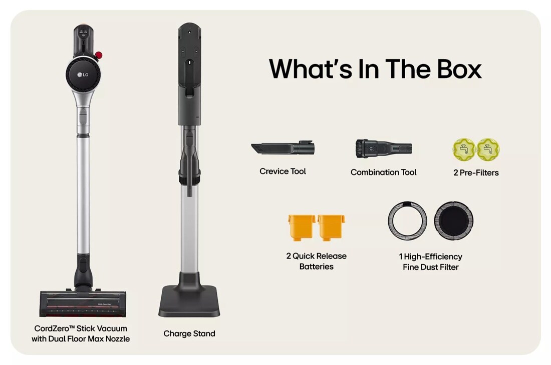 CordZero™ Kompressor® Cordless Stick Vacuum with ThinQ (A925KSM)
