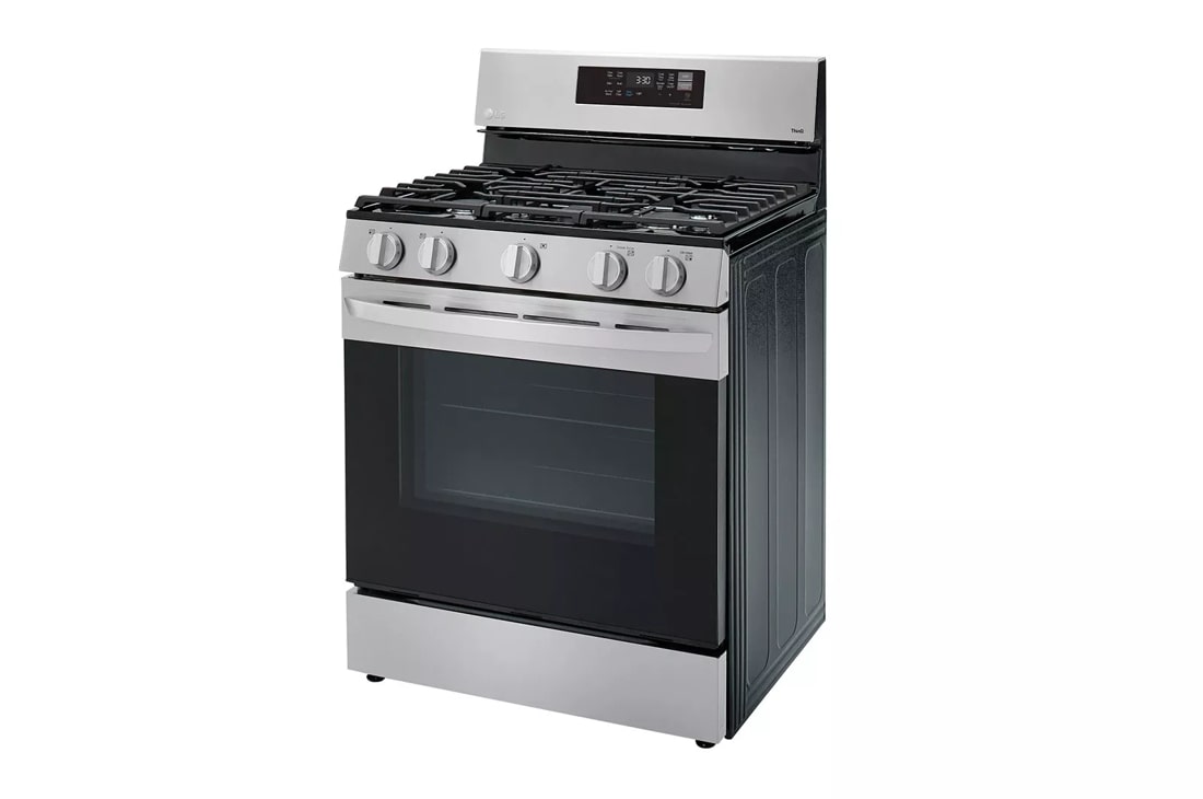 LG 5.8-cu ft GAS Convection Smart Range with Air Fry, Black Stainless Steel