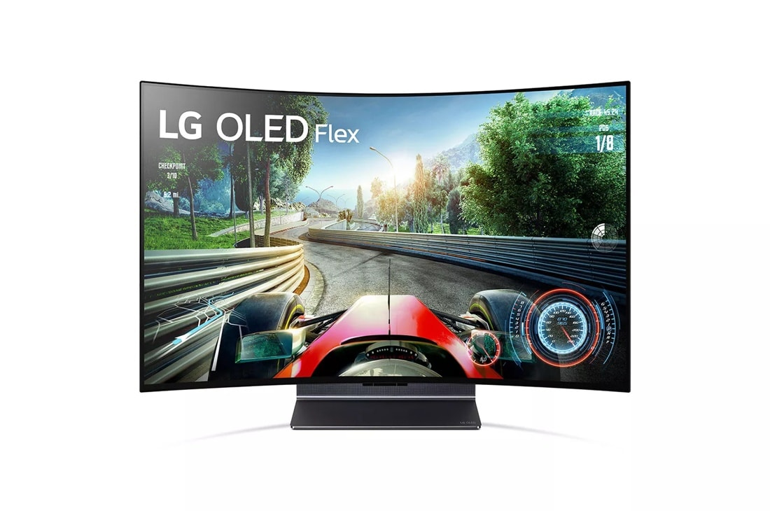 LG 42LX3QPUA 42 inch OLED flex monitor bent screen view
