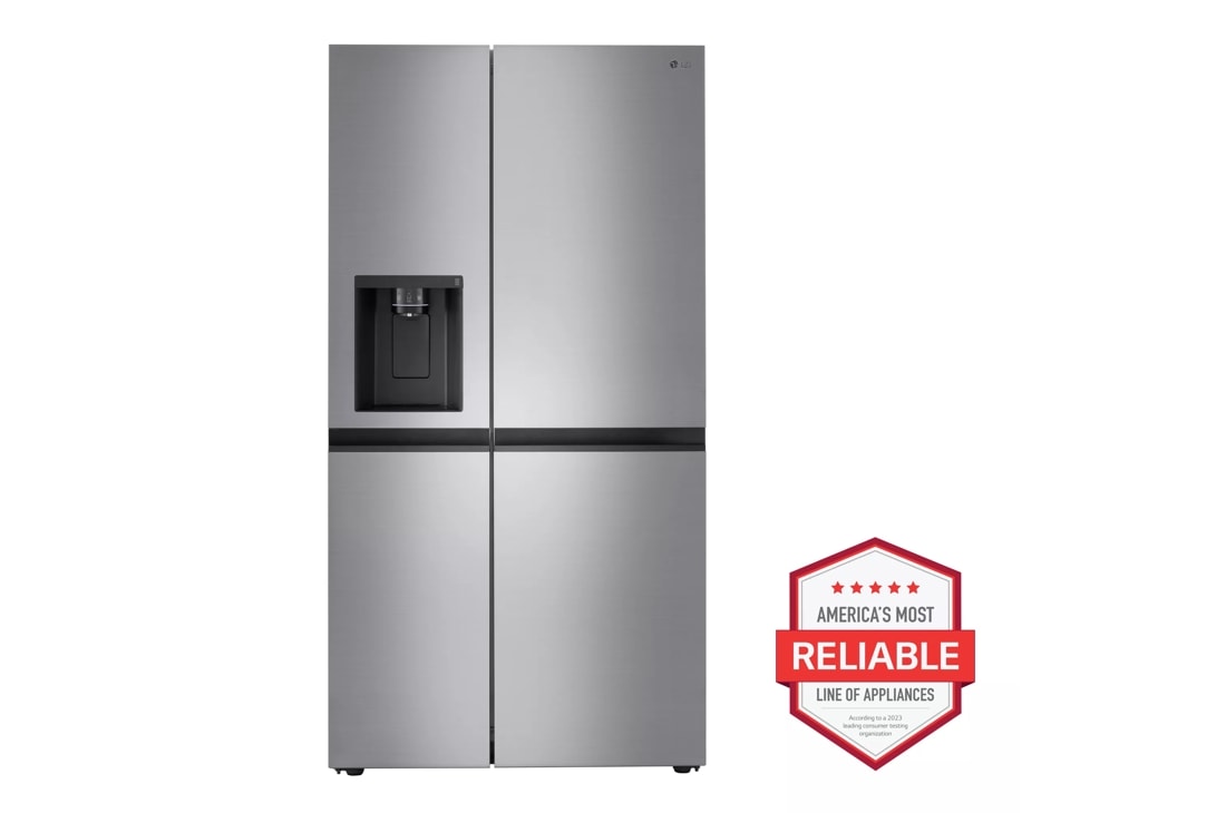 27 cu. ft. side by side refrigerator front view