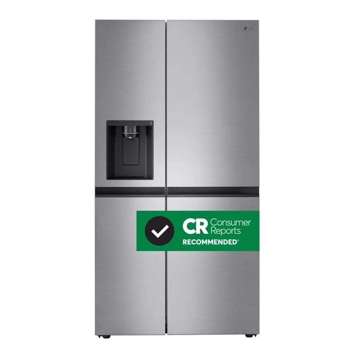 27 cu. ft. side by side refrigerator front view