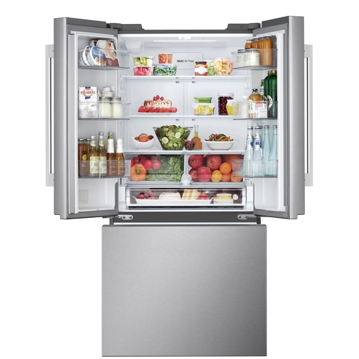 25 cu.ft. 3 Door French Door Refrigerator with Hybrid Handle Design